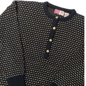 Sheridan Square Women's Vintage Sweater Black Gold Size 18W 38 Metallic Holiday